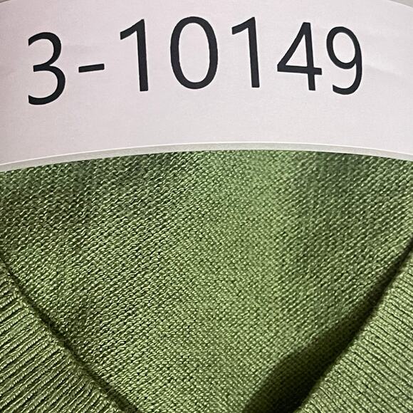 Banana Republic V Neck Sweater Mens Large Green Argyle Silk Cotton Cashmere - Picture 11 of 11